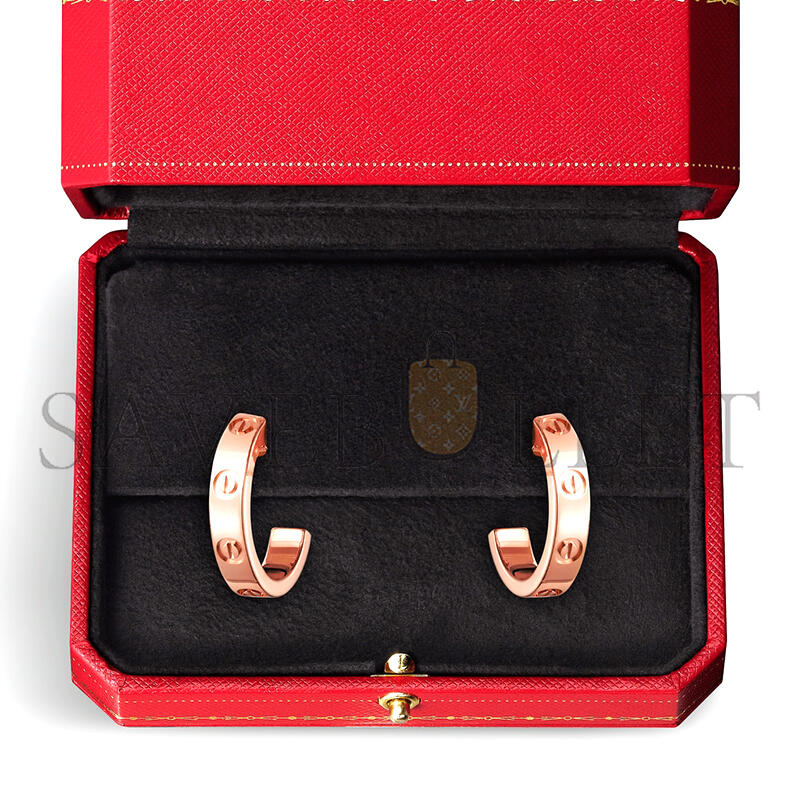 CARTIER LOVE HOOP EARRINGS, SMALL MODEL B8029000